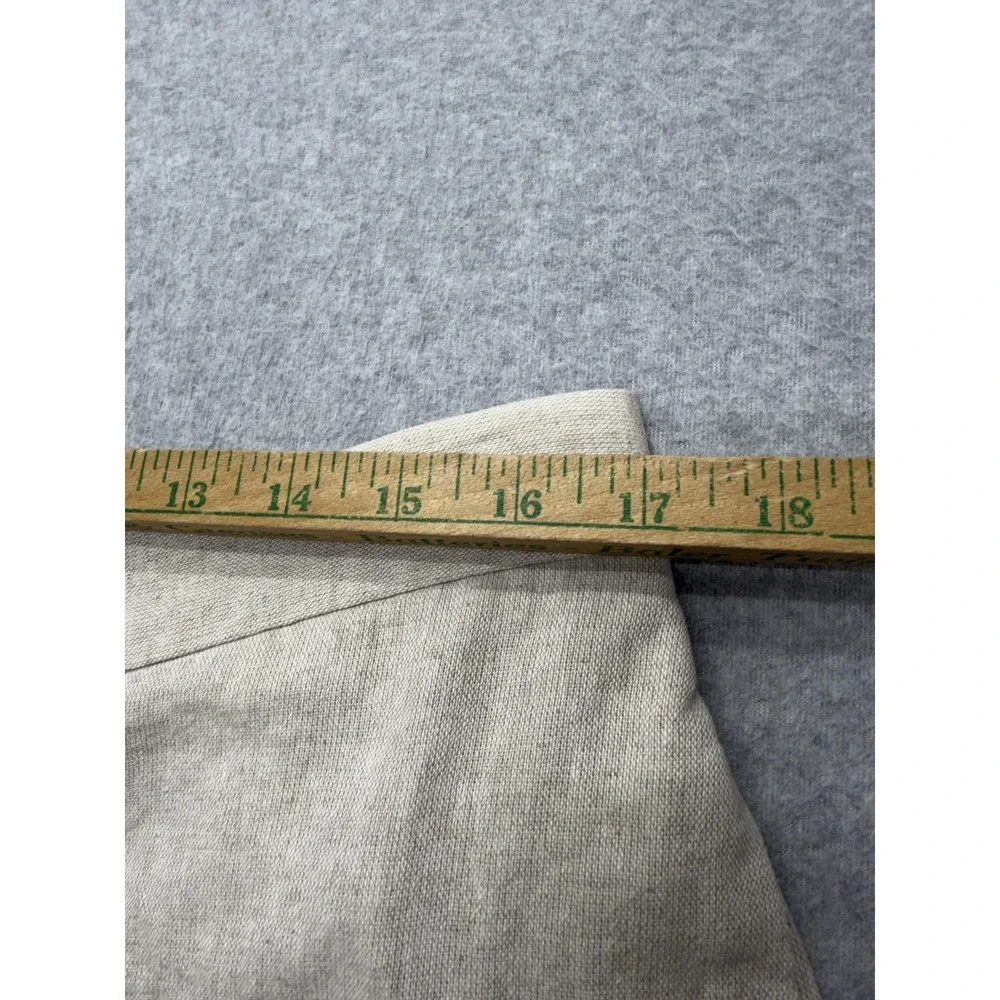 Banana Republic Linen‎ Wide Leg Cropped Pants Womens L Beige Pull On Casual